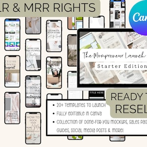 Mompreneur Launch Lab | PLR-sjablonen voor verkopers van digitale producten | Canva bewerkbare businesskit met doorverkooprechten | Digital Biz-starterskit