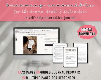 Diario para dejar de estar disponible / Cuaderno de trabajo para el crecimiento personal de las mujeres / Planificador de reinicio mental y límites / PDF imprimible