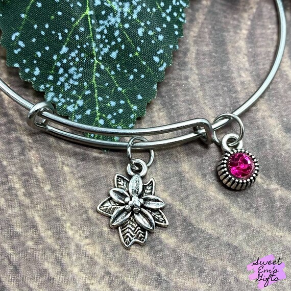Charm Bracelet Flower Etsy