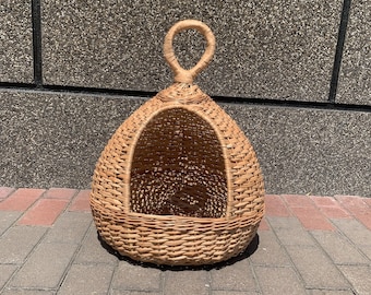 cat carrier, willow pet carrier, wicker house, wicker pet carrier, wicker pet bed, cat house, dog carrier, cat lover gift, wicker pet basket