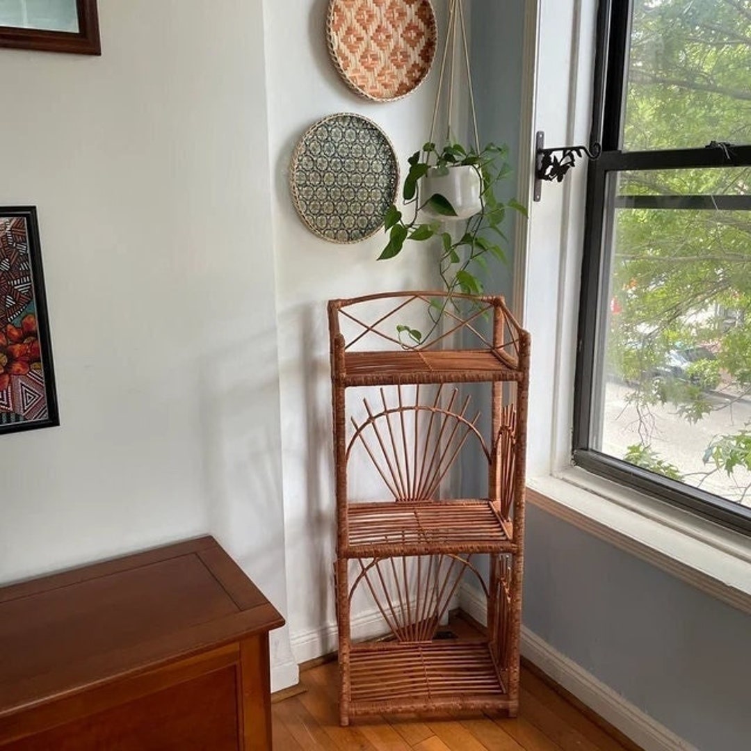 Small Wicker Shelf Rattan Rattan Wicker Shelf Etsy