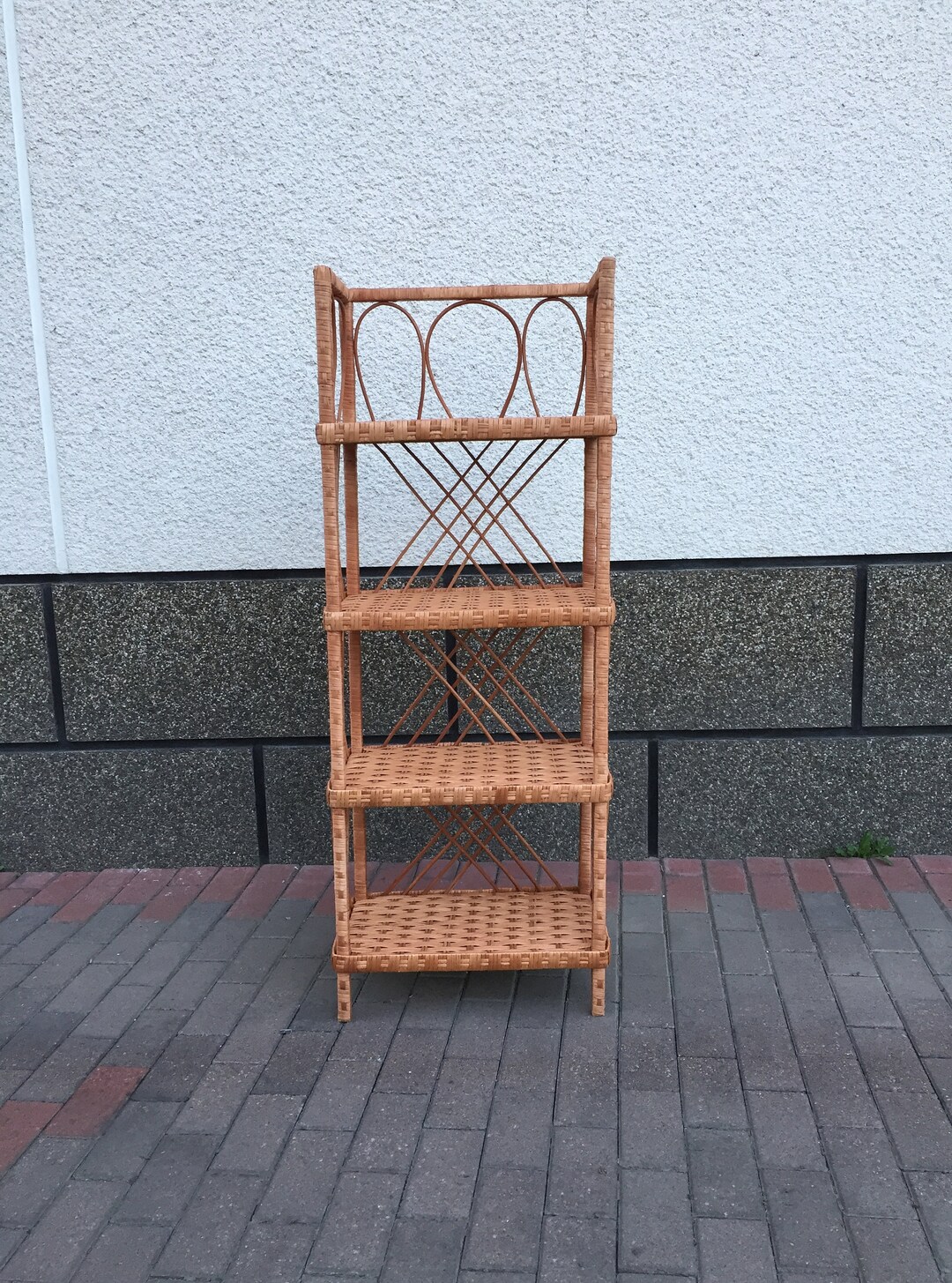 Rattan Shelf Tall Small Rattan Shelf Wicker Small Etsy