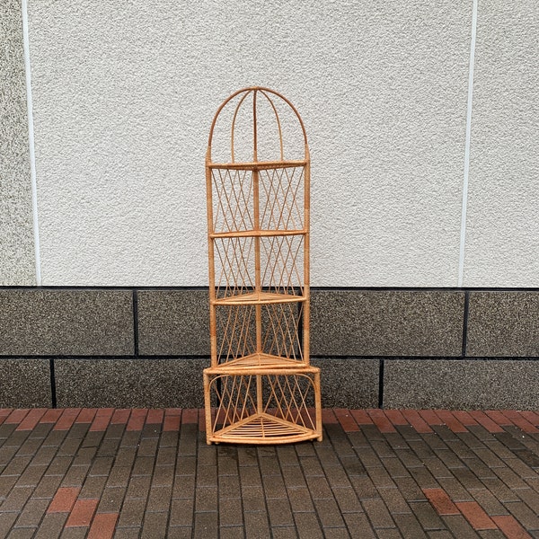 Wicker Corner Shelf Etsy