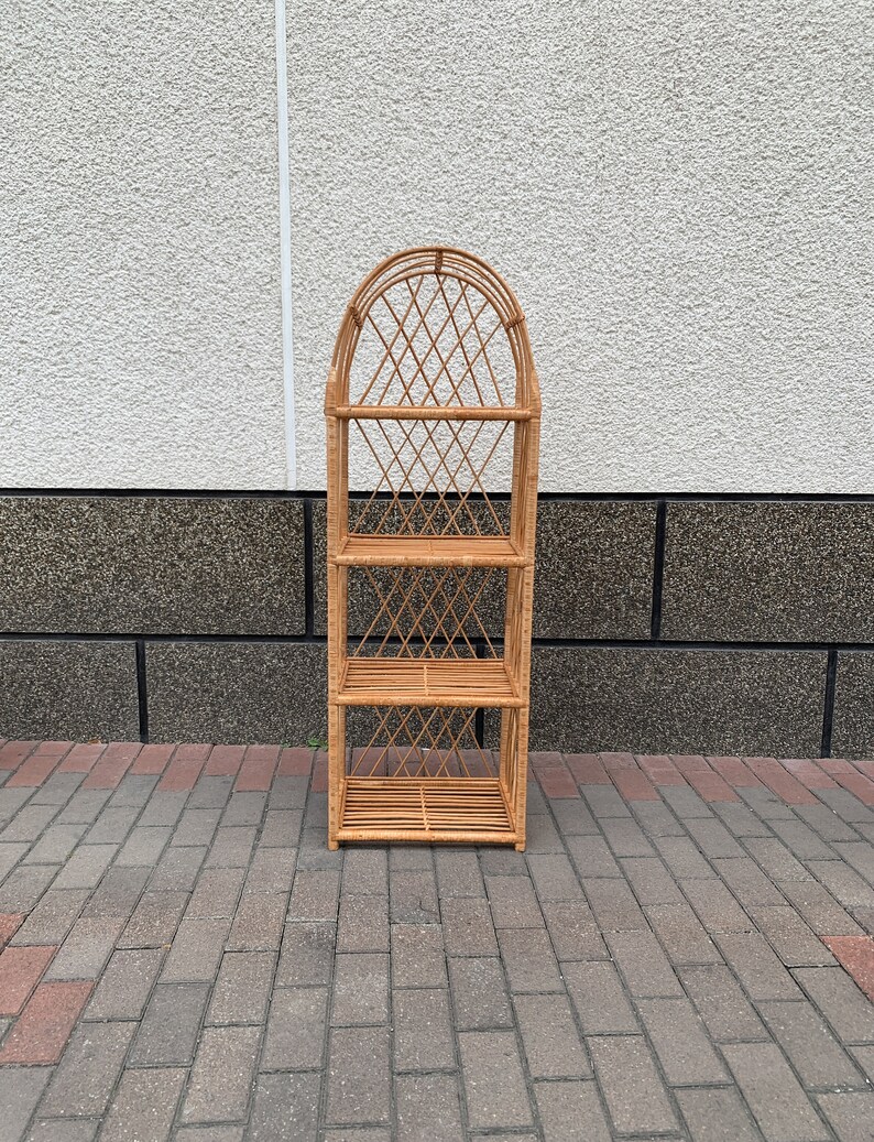 Arched Wicker Shelf Arched Rattan Shelf Boho Patio Etsy