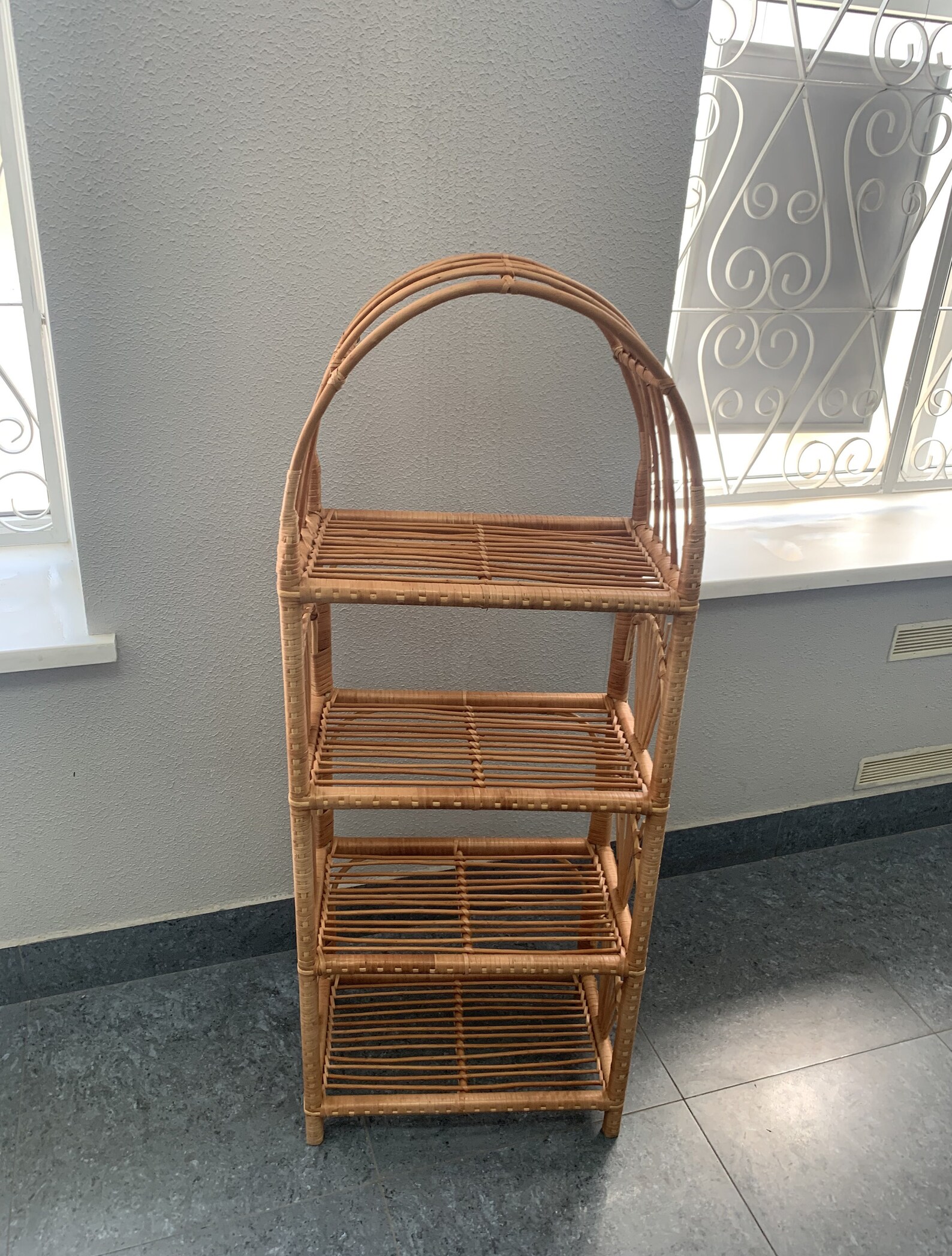 Rattan Shelving Unit Wicker Wall Shelf Bathroom Shelf Book Etsy
