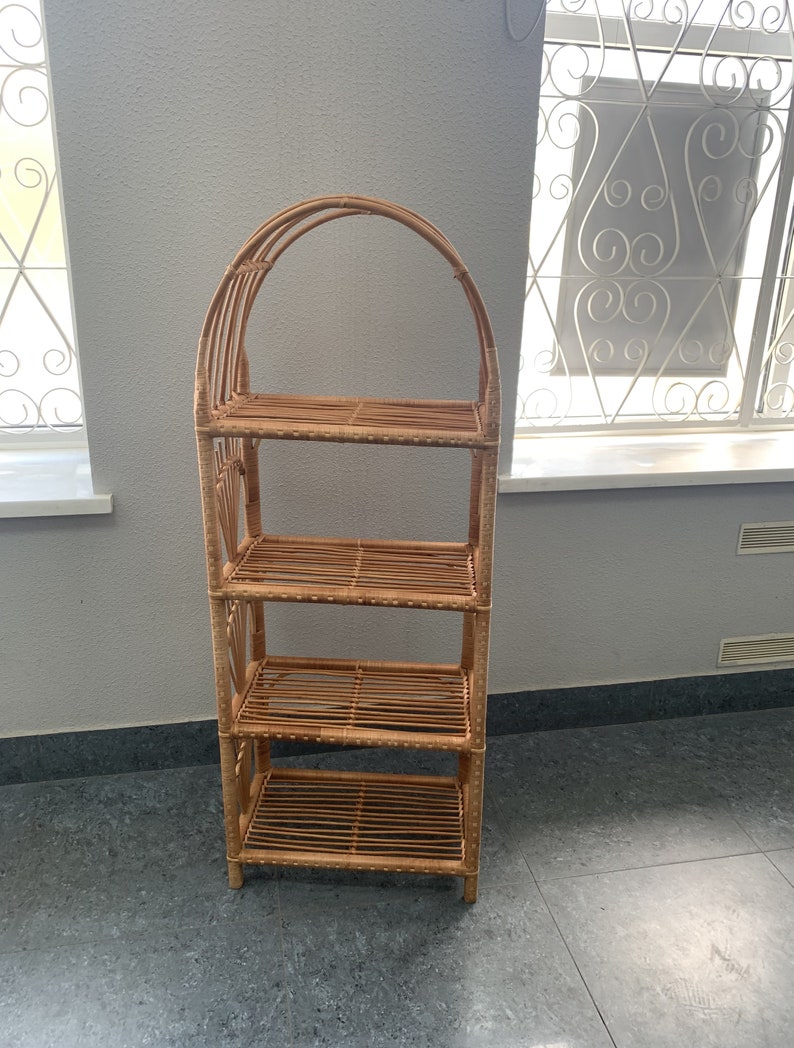 Rattan Shelving Unit Wicker Wall Shelf Bathroom Shelf Book Etsy Australia