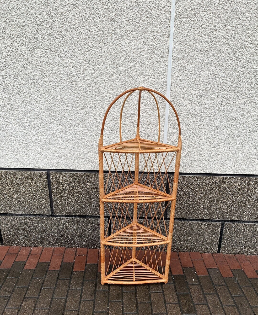 Corner Small Wicker Shelf Rattan Planter Rattan Furniture Etsy