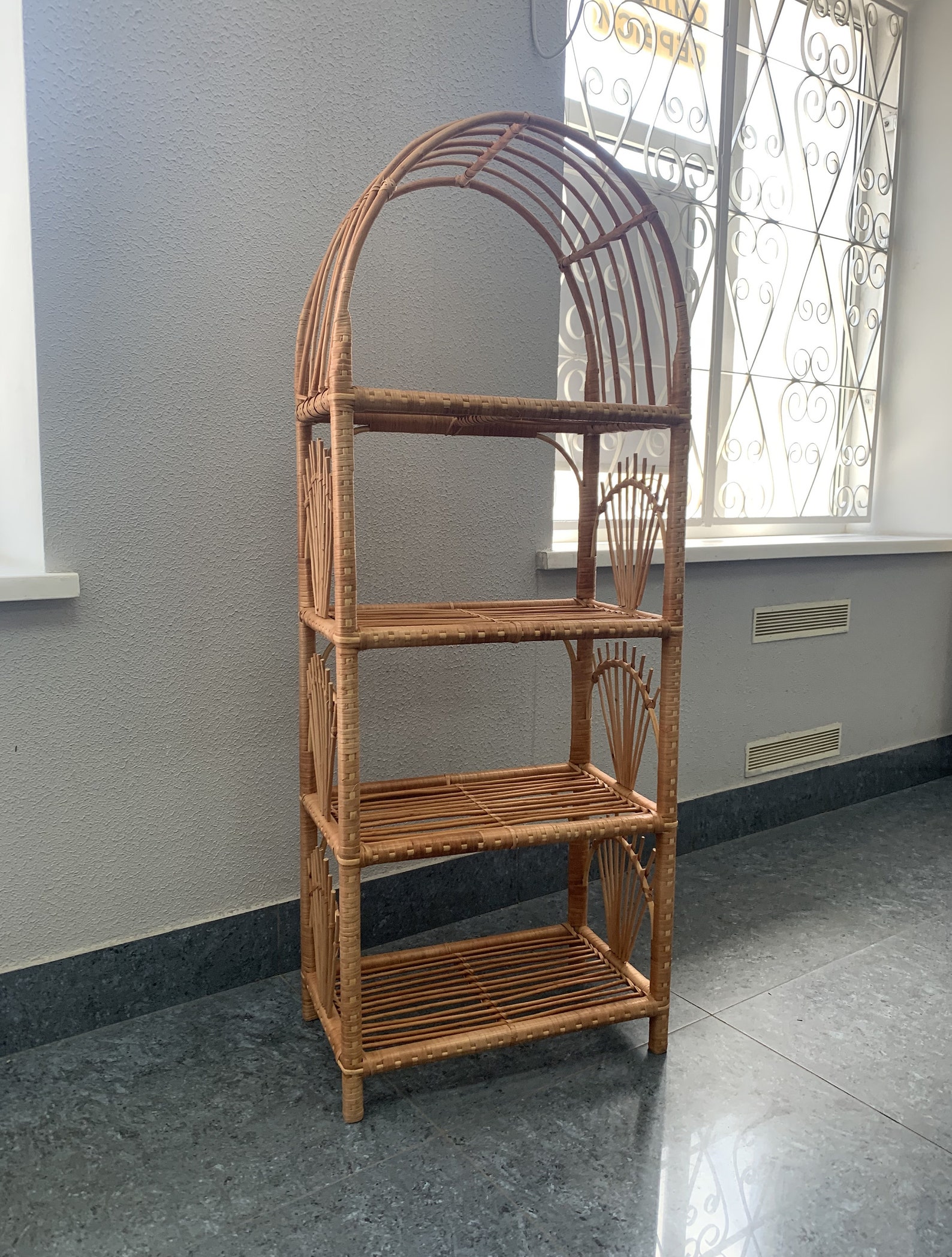 Rattan Shelving Unit Wicker Wall Shelf Bathroom Shelf Book Etsy UK