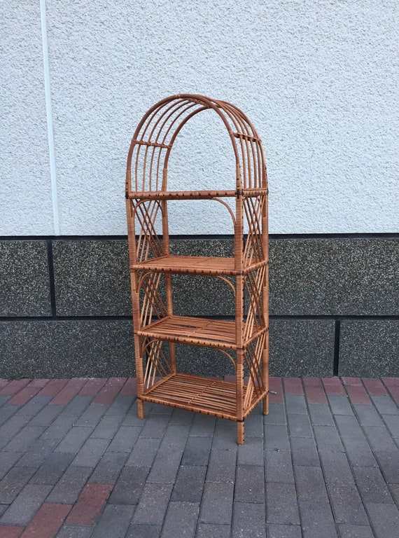 Arched rattan shelf deals