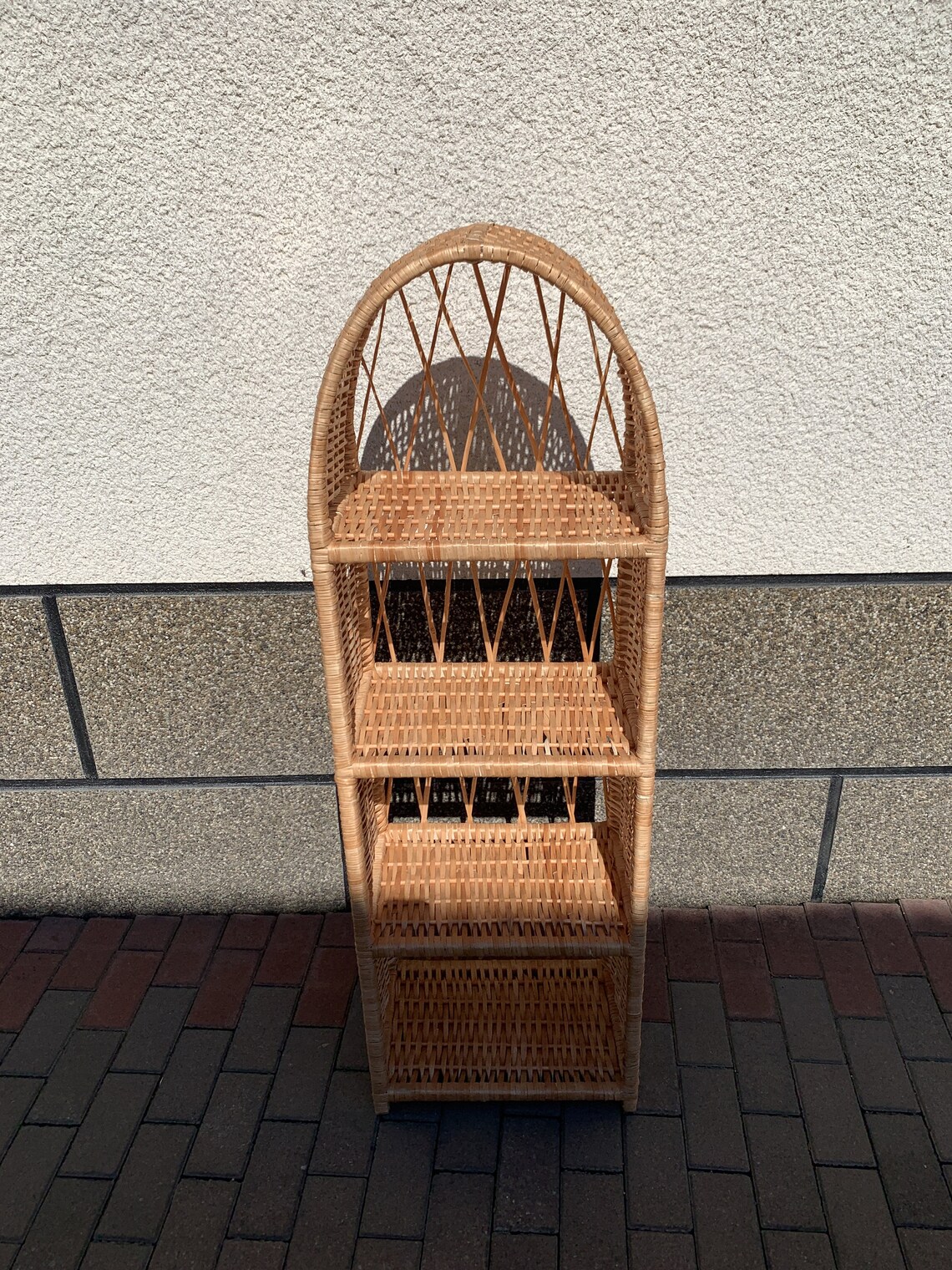 Arched Wicker Shelf Arched Rattan Shelf Wicker Etsy