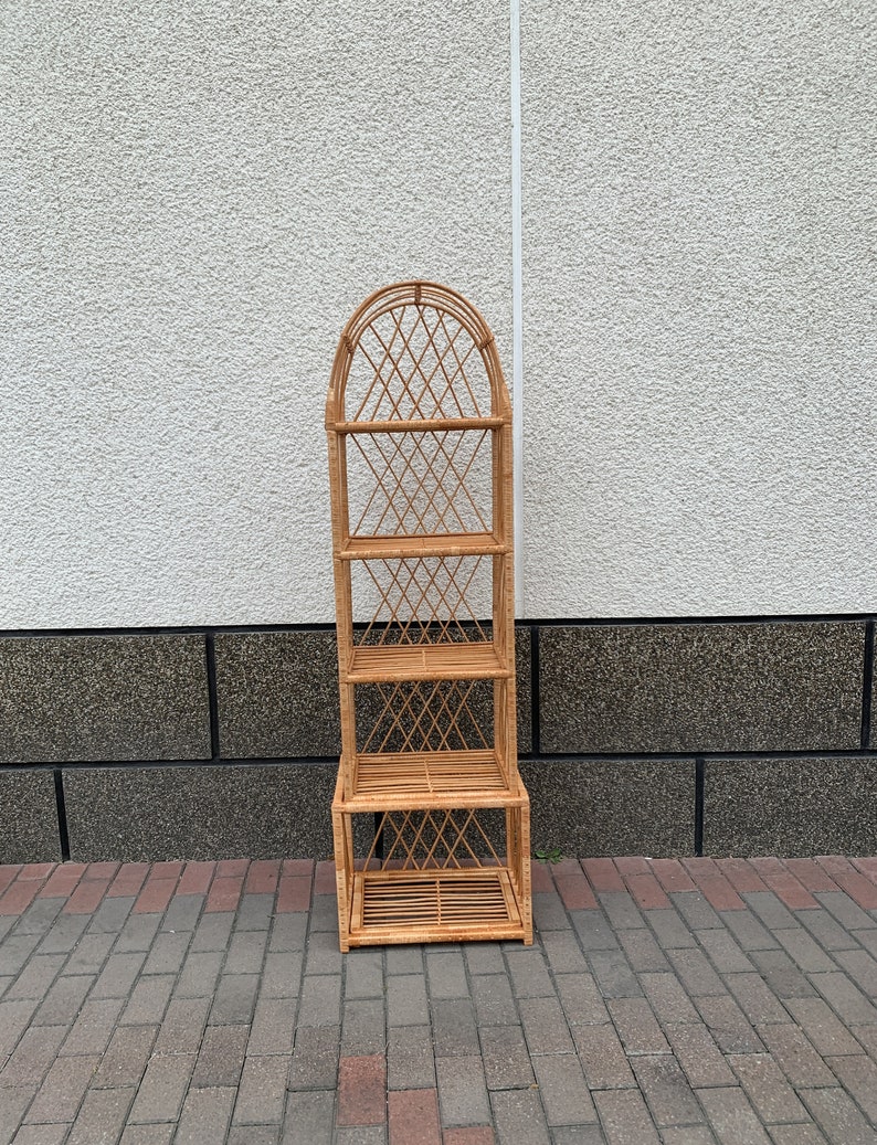 Arched Wicker Shelf Arched Rattan Shelf Boho Patio Etsy