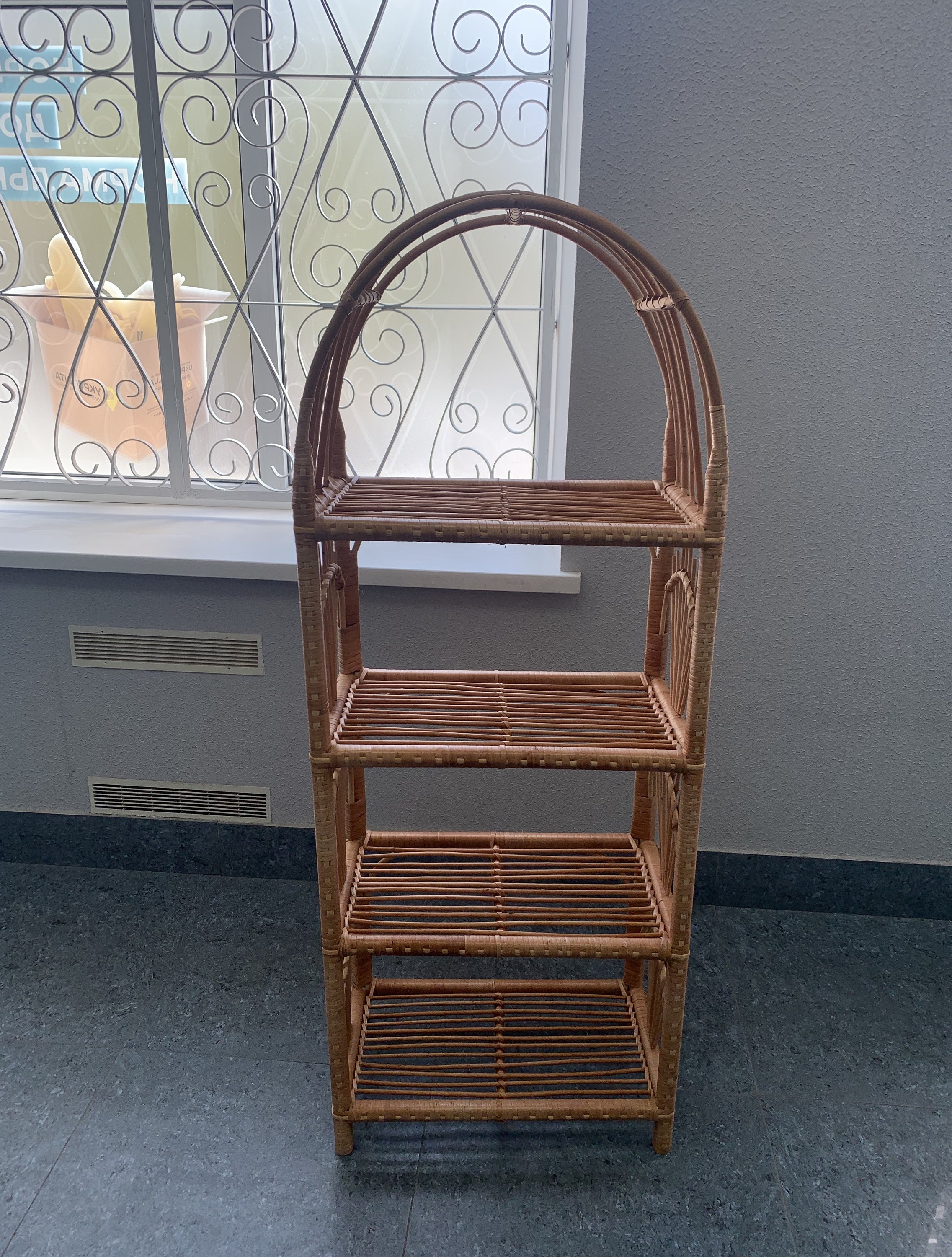 Rattan shelving unit wicker wall shelf bathroom shelf book Etsy