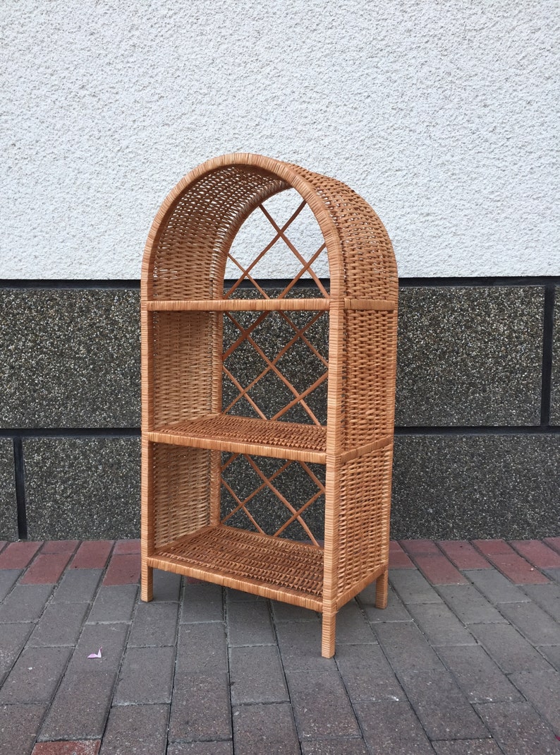 Arched Wicker Shelf Arched Rattan Shelf Wicker Etsy