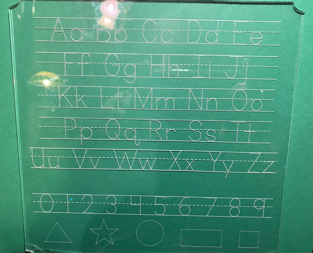 Clear Alphabet Tracing Board Numbers Shapes Letters ABC Learning Teach