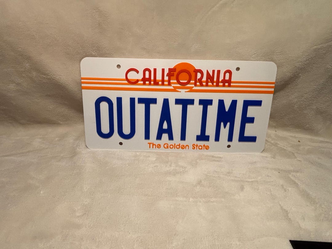 3D Printed Back to the Future Delorean License Plate - Etsy Australia