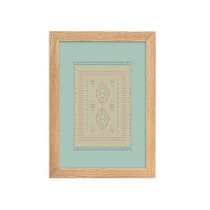 Design del tappeto ASCII stilizzato: poster in carta opaca con cornice (21×30 cm)