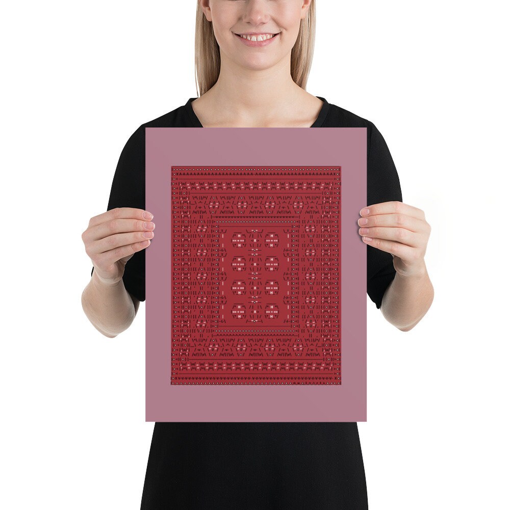 Stylized ASCII Rug Design: Paper Poster (12×16 or 18x24) - Etsy
