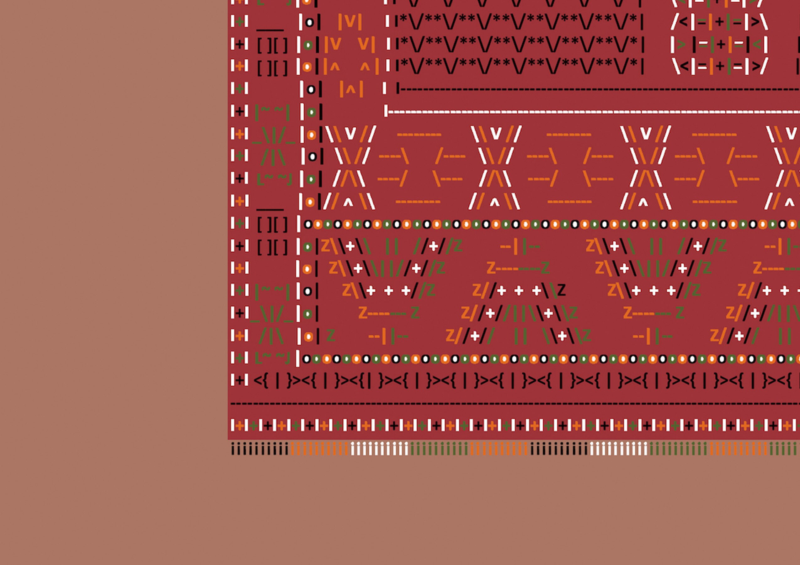 Stylized ASCII Rug Design: Paper Poster (21×30 Cm, 30×40 Cm, 50×70 Cm ...