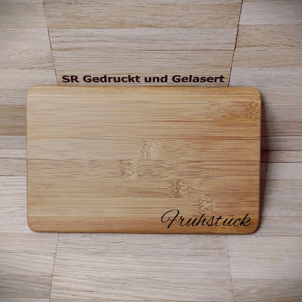 Breakfast board Cutting board made of bamboo rectangular 22 x 14 x 0.8 cm with desired engraving Vesperbrett Cutting board Gift