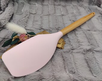 Teigschaber Silikonspatel XXXL personalisiert rosa  backen kochen ca. 32 cm lang mit Wunschgravur Geschenk Küchenhelfer