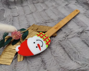 Silikonspatel personalisiert Schneemann Teigschaber backen, kochen ca. 22,5 cm lang mit Wunschgravur personalisiert Geschenk