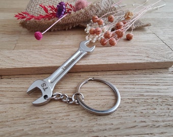 Schlüsselanhänger Ringschlüssel Werkzeug DIY Heimwerken Edelstahl mit Gravur  Geschenk