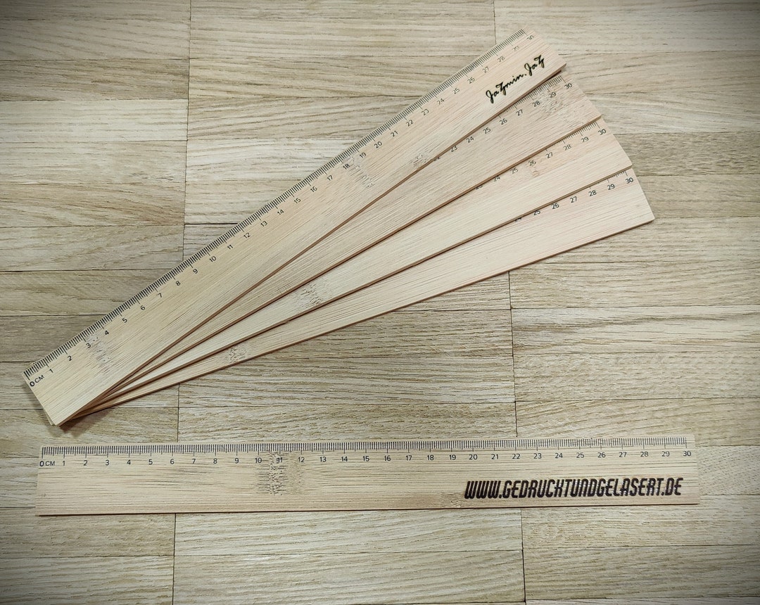 Ruler Made of Bamboo Wood 30 Cm With Individual Engraving Gift ...