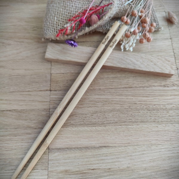 Chopsticks Essstäbchen 1 Paar aus Bambus 22 x 0,6 cm Stäbchen personalisiert Wunschgravur China Essen Food Sushi Geschenk