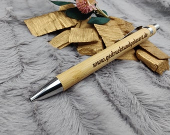 Kugelschreiber personalisiert aus Bambus mit Gravur schwarz Kuli Stift Holz Gastgeschenk Geschenk Gift