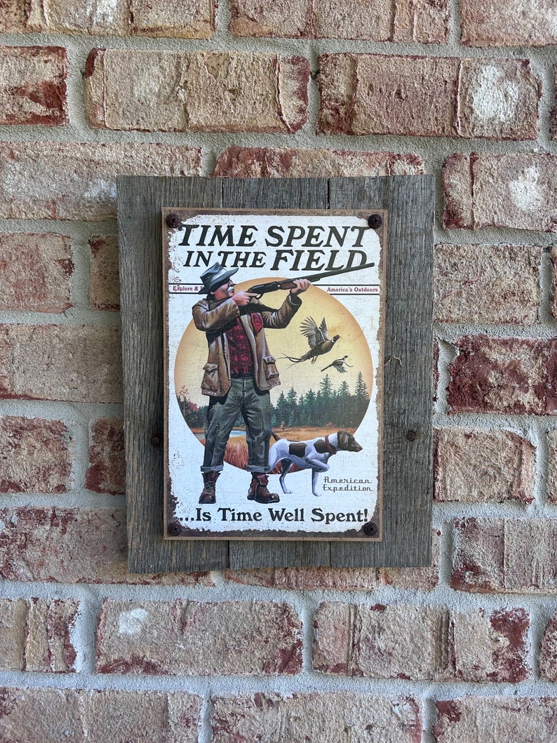 Vintage Hunting Wall Art and Sign | Hunting Gift for Dad | Man Cave ...