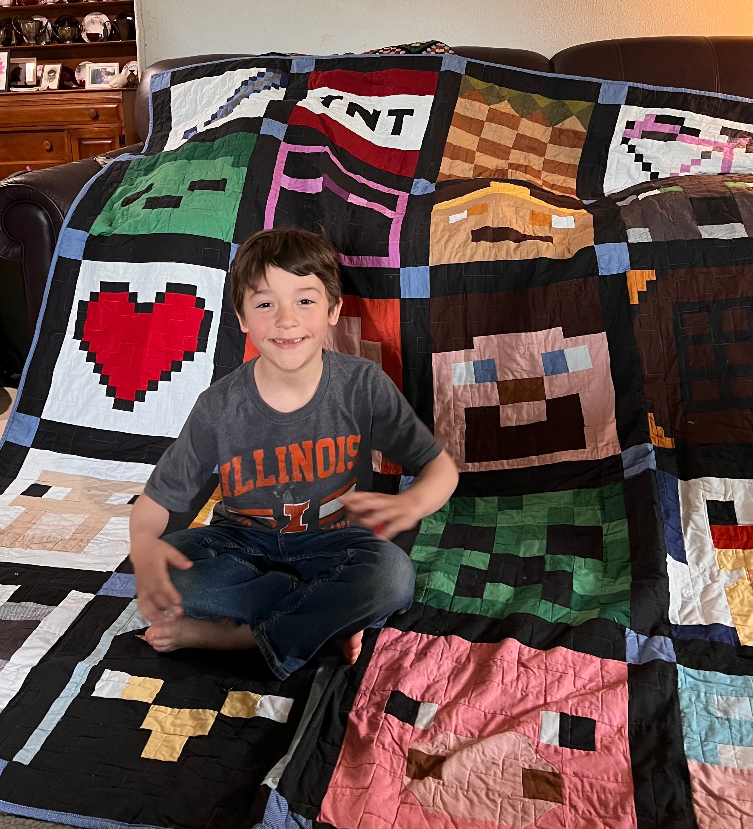 MineCraft Precut Queen/King Quilt Kit 106"x 106"  Precut from Riley Blake Poparazzi Fabrics  25 blocks