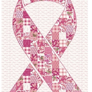 Hope In Bloom-Riley Blake Breast Cancer Awareness Collection presents &quot;QUEST for the CURE PANEL&quot; 24x43&quot; Panel-Free Pattern Available P11028