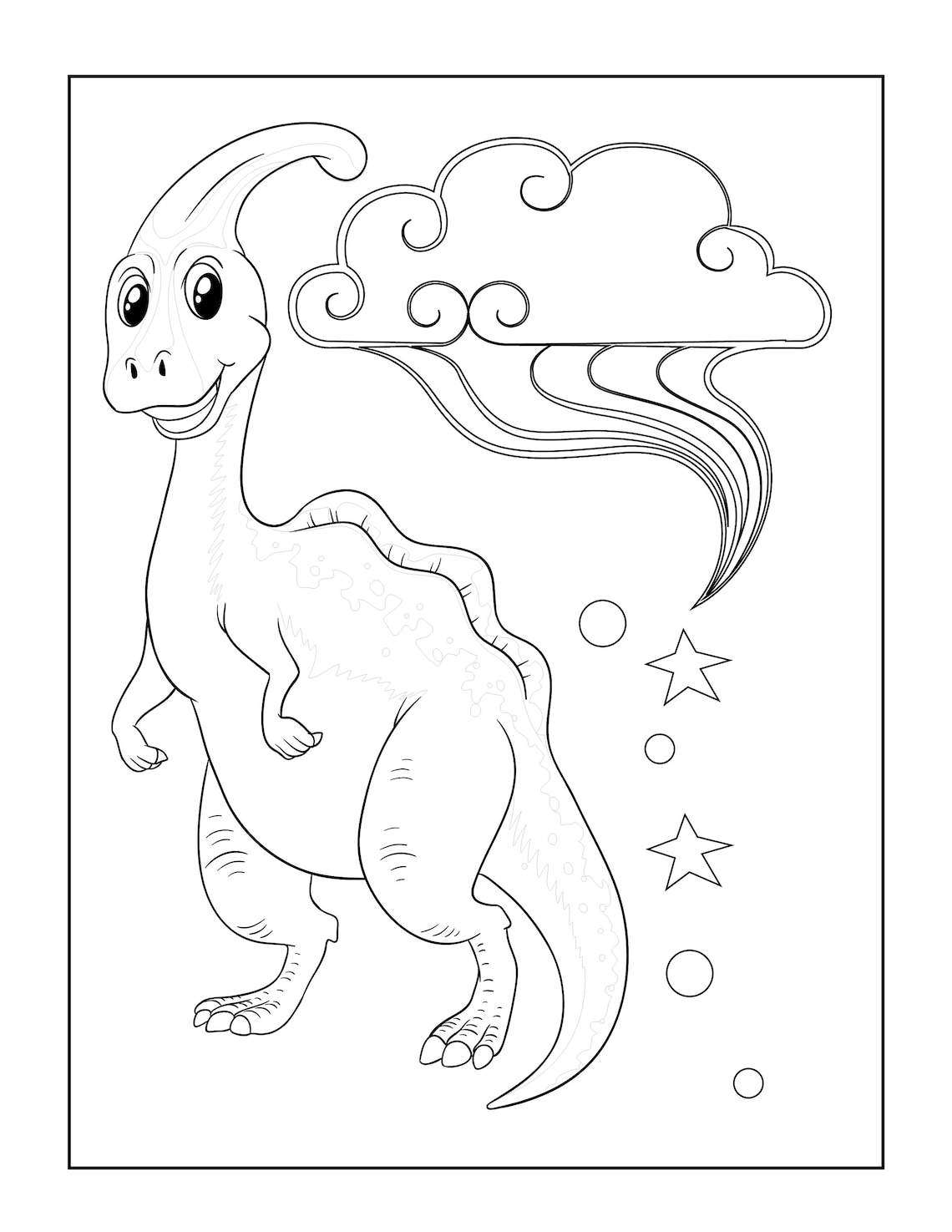 30 Pages of Happy Dinosaurs to Color - Etsy