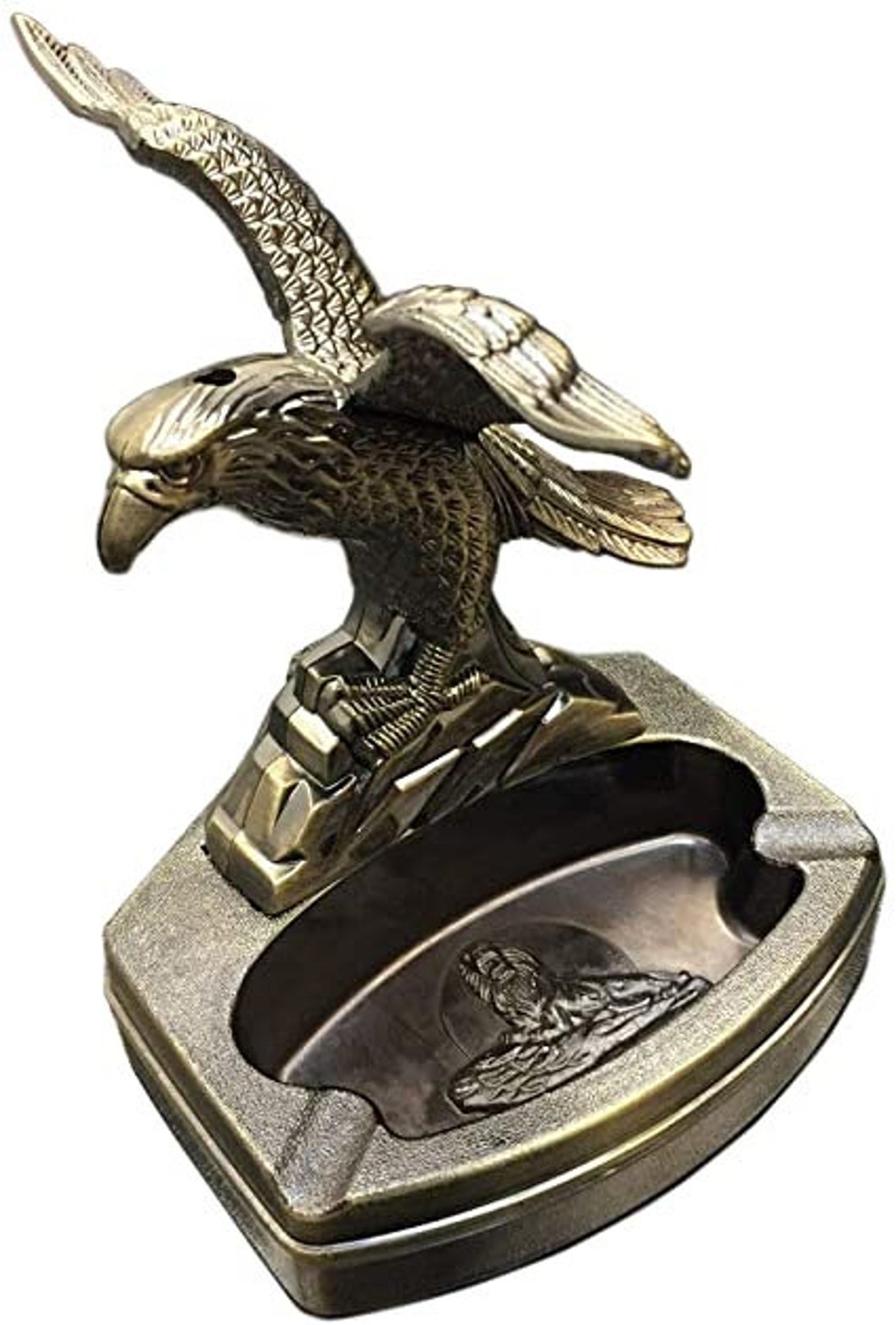 Vintage Eagle Wings Ashtray with Lighter Etsy