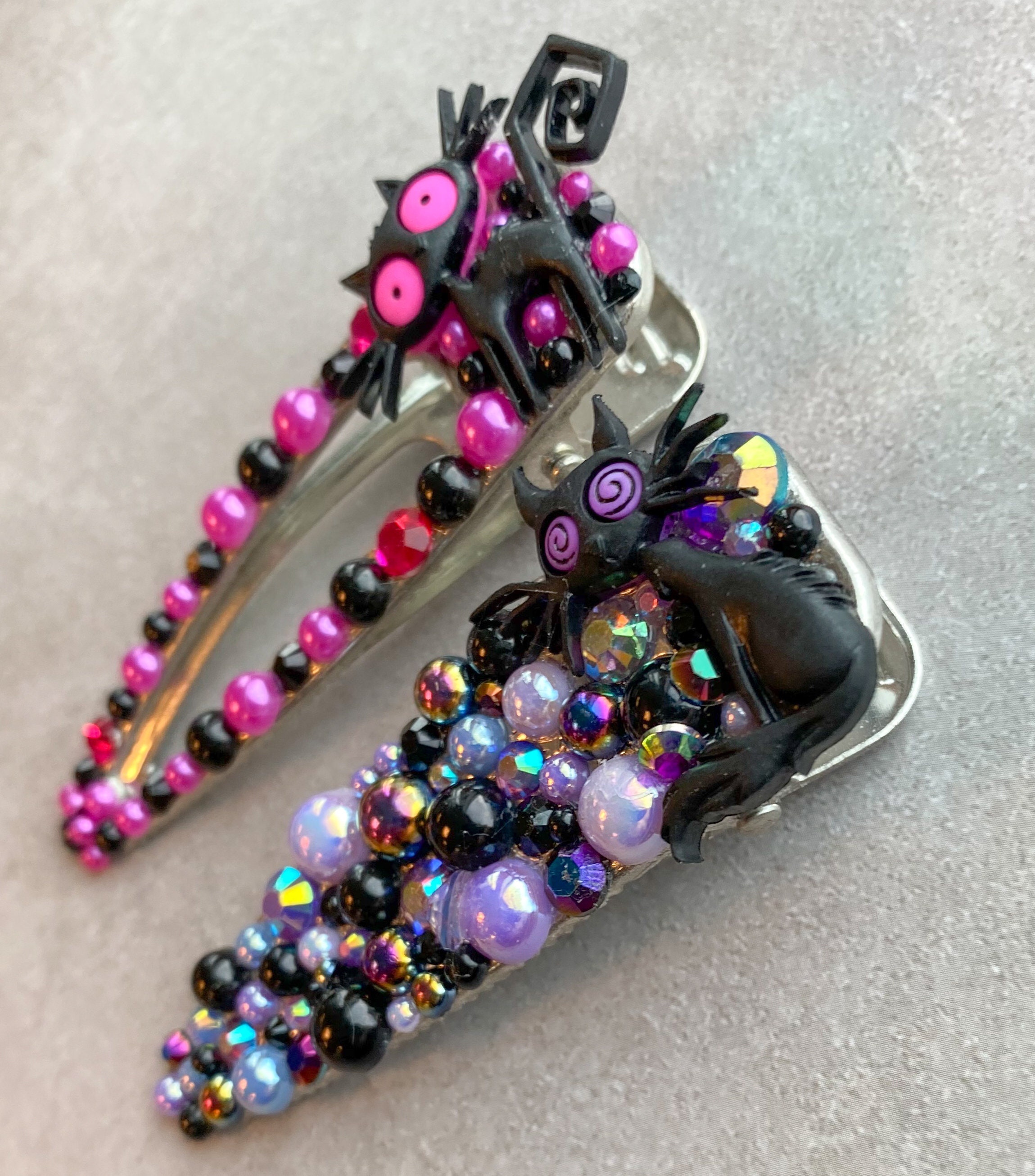 Crazy Cat Hair Clips Halloween Accessories Black Cat Hair | Etsy