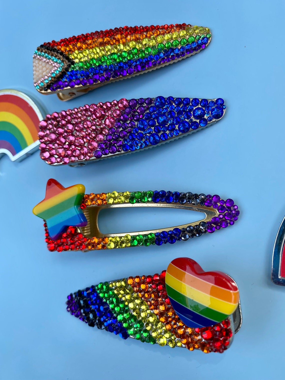 Pride Hair Clips Rainbow Hair Barrette Rainbow Hair Clip Etsy