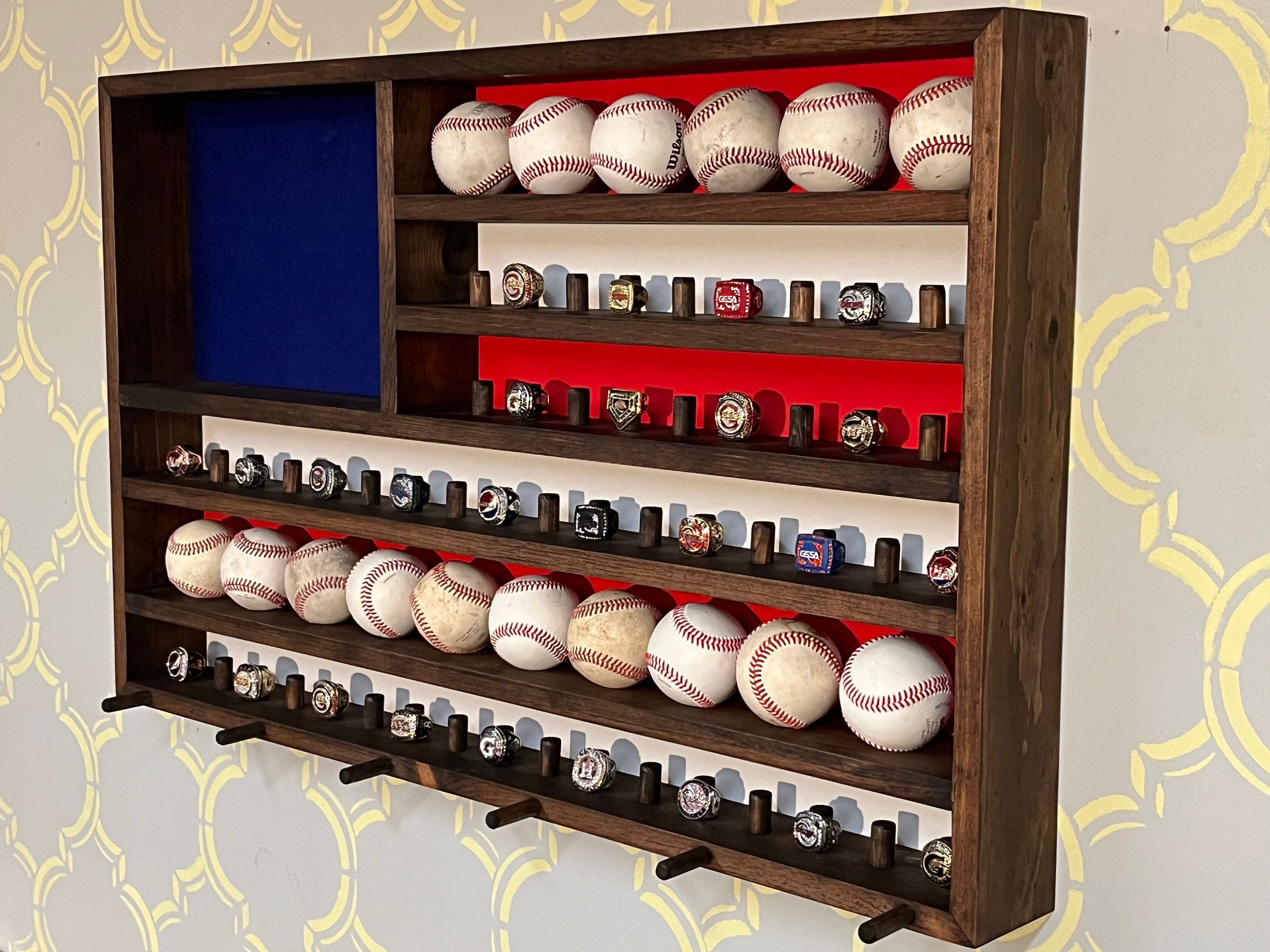 4-Tier Wall Mounted Wood Sports Championship Ring Holder, Rings Display Case  | eBay