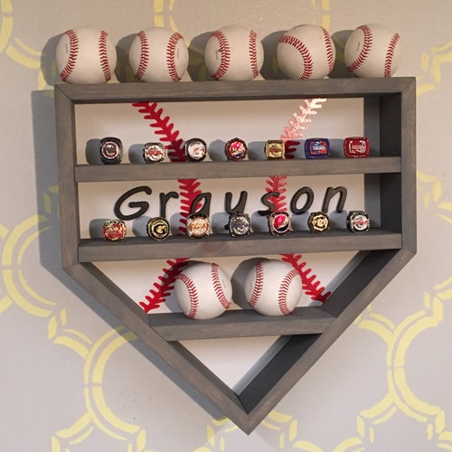 Homeplate Baseball and Ring Display Etsy