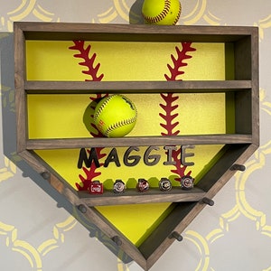 Softball Ring and Ribbon/Medal Display (SB2)