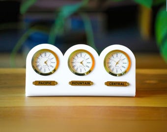 Personalized Three Time Zone Clock: Family & Friends Name Sign - Etsy