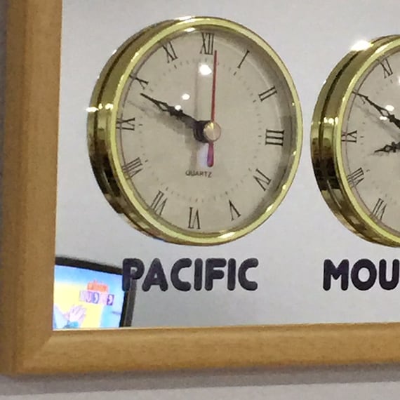 4 Zone Clock With Mirror. You Can Print the Name, Region or