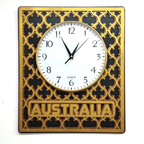 Anpassbare metallisch bemalte hölzerne Wanduhr - Main Image