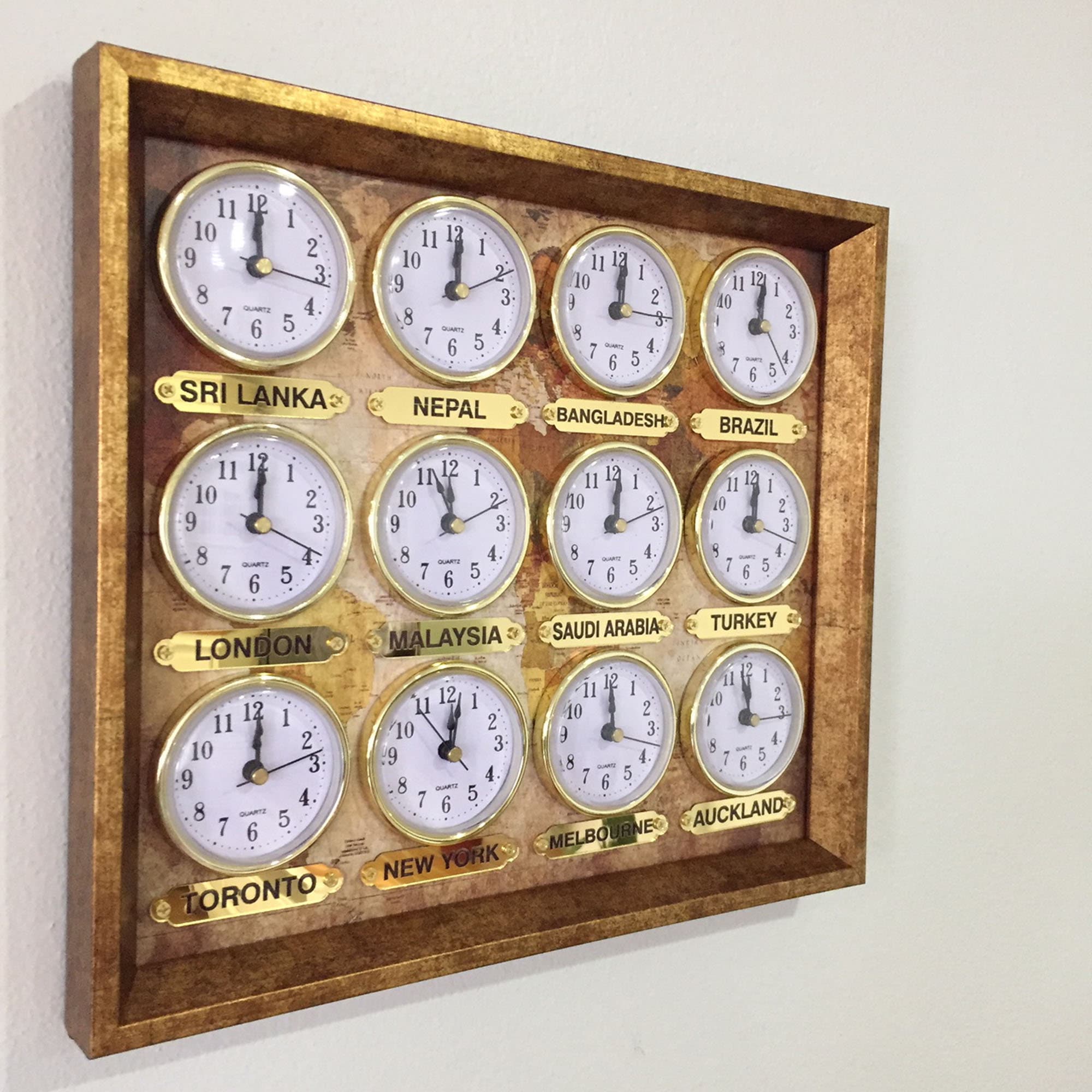12 Zone Clocks. Multi Zone Times. Time Zone Clock. Custom Time Etsy Australia