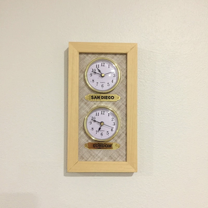 Dual Time Zone Clock - Etsy