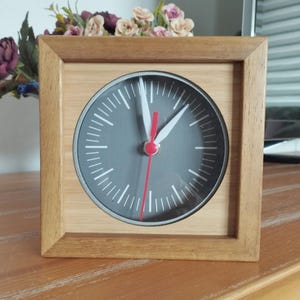 Wooden table clock. decorative wooden table clock. Silent shelf clock. Quality wooden framed table clock. Large dial table clock.Desk clock.