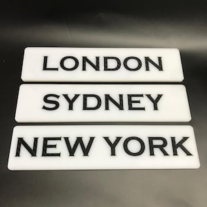 Custom World Time Zone Sign: Wood City Name Wall Decor