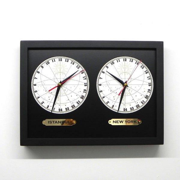 Multiple Time Zone Wall Clock Etsy