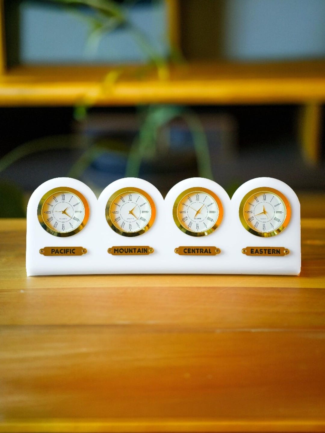 Personalized Desk Clock, Custom 4 Time Zone Clock, Custom Desk Clock ...