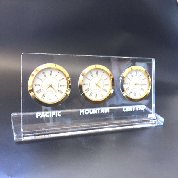 3 Time Zone Clock Etsy