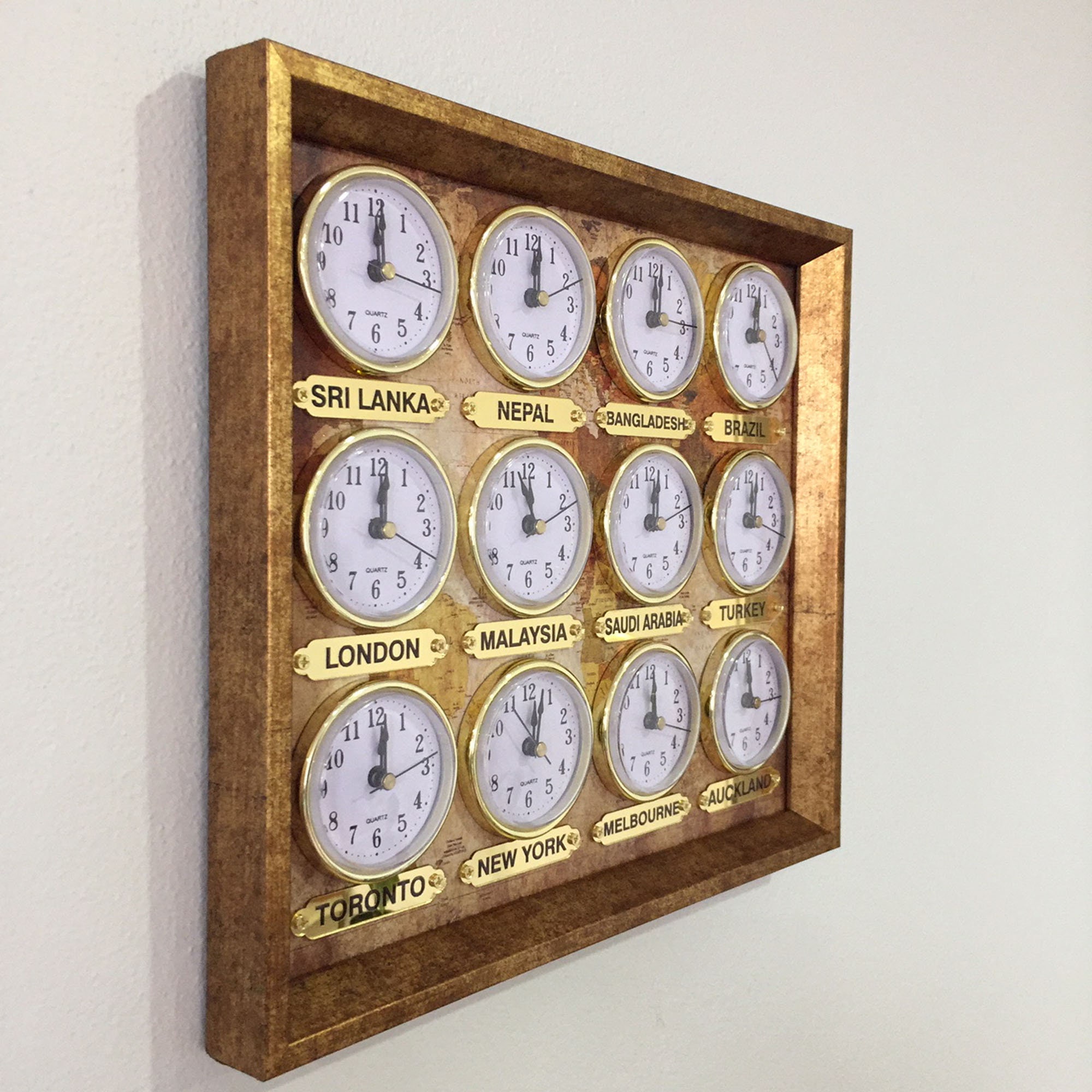 12 Zone Clocks. Multi Zone Times. Time Zone Clock. Custom Time Etsy